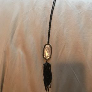 Long, gunmetal, tassel Kendra Scott necklace
